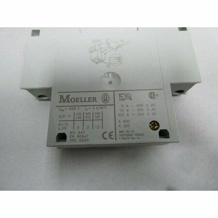 Moeller AUXILIARY 300/600V-AC 250V-DC 0.5/5/10A AMP AC CONTACTOR NHI11-PKZ2